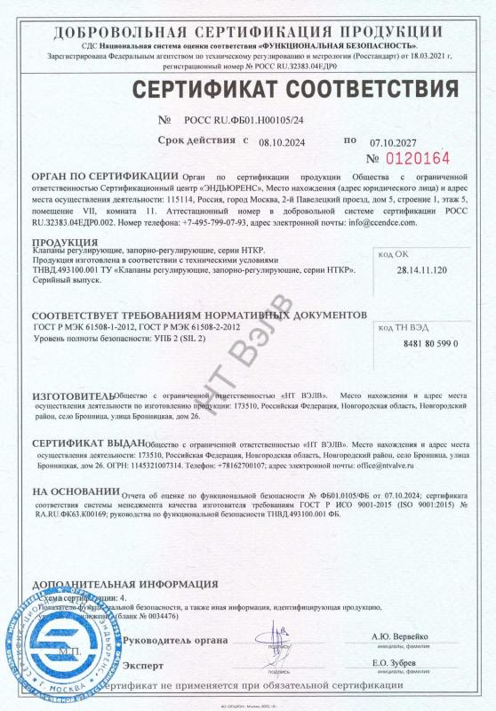 Сертификат Соответствия НТКР